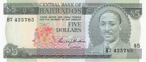 Barbados 5 Dollar p32 1975